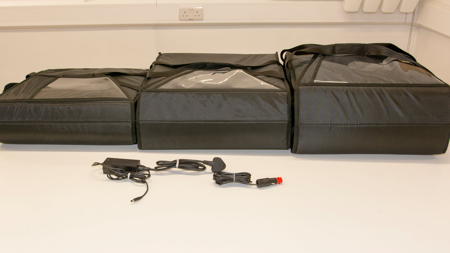 Heated Pizza Delivery Bag Complete Set, Large 12V